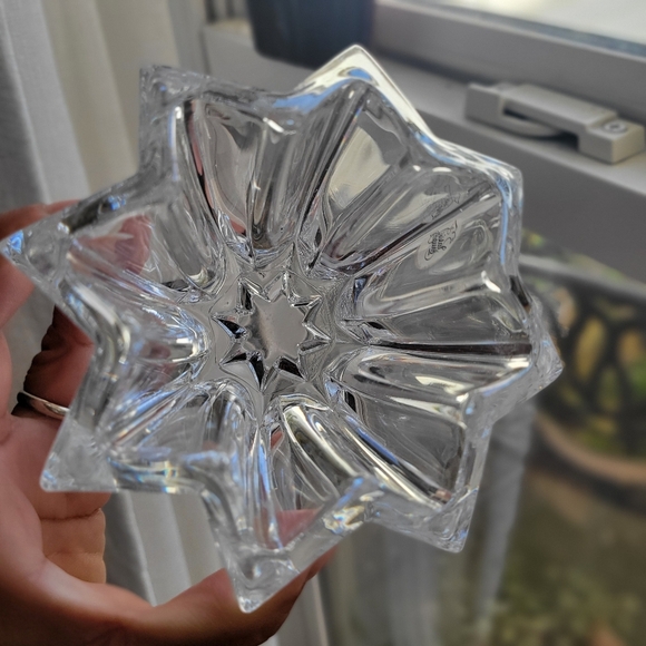 Crystal D'Arques Paris France 24% Lead Crystal Candle Holder 8 Point star Genuin - Picture 2 of 10